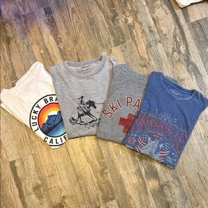 Lucky Brand Men's Graphic Tees - White, Gray, Blue